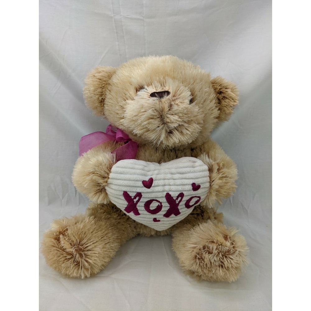 Tan Bear Plush XOXO Heart 14 Inch Walgreens Stuffed Animal‎ Toy
